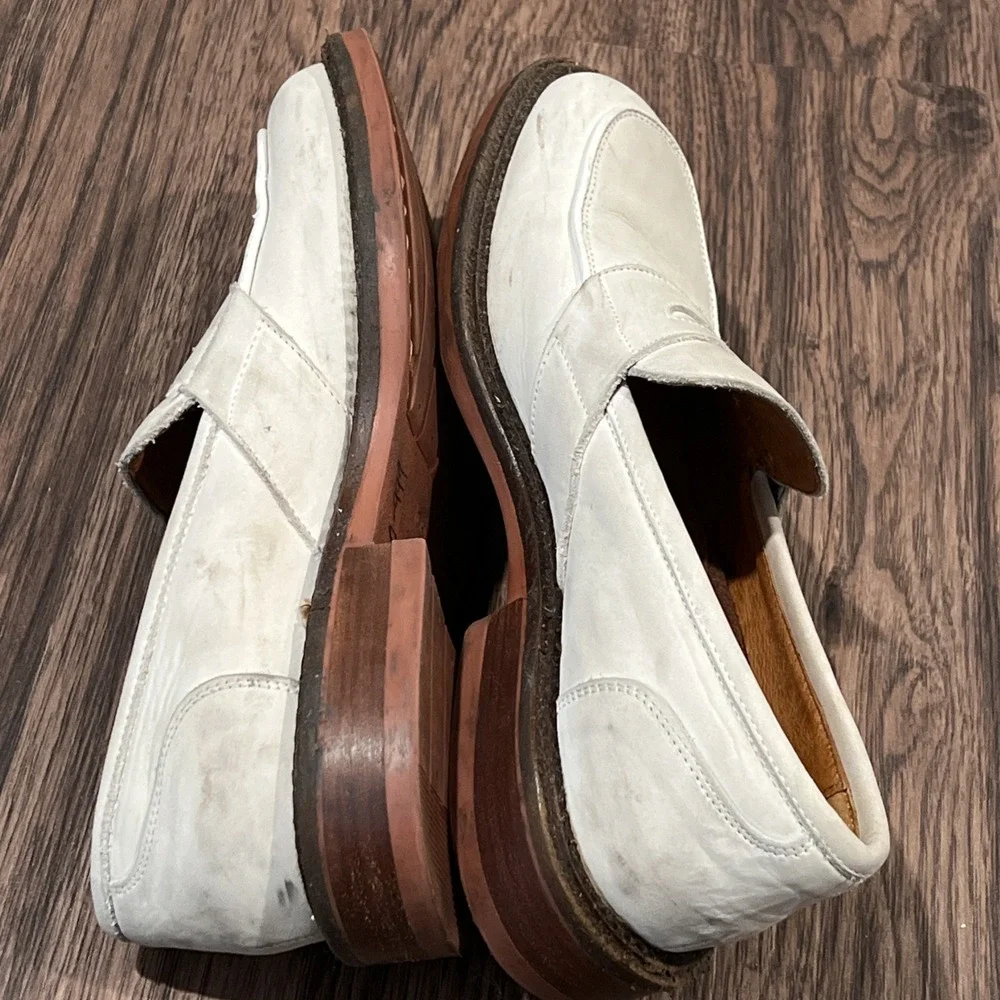 Johnston Murphy Made In Italy Men's Penny Loafers Shoes Ivory Casual Size 7M